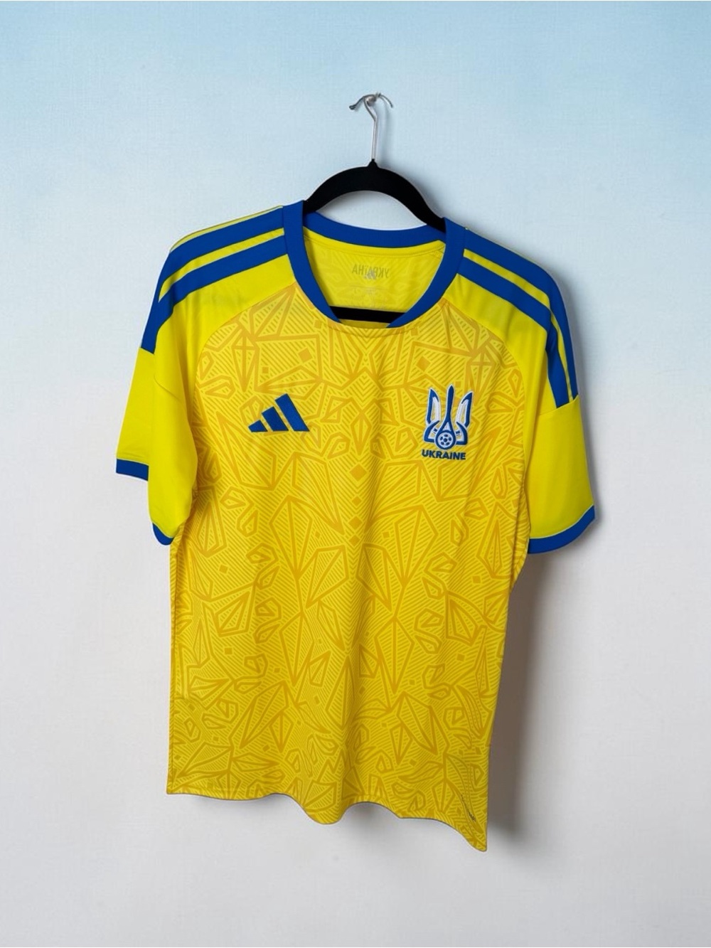 Adidas Ukraine Home Soccer Jersey 2024 2025 Yellow Blue Men’s Size L BNWT JZ4622